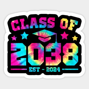 Class Of 2038 Grow With Me First Day Of School Tie Dye Sticker